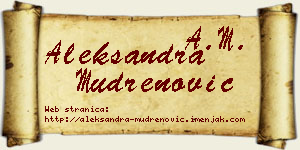 Aleksandra Mudrenović vizit kartica